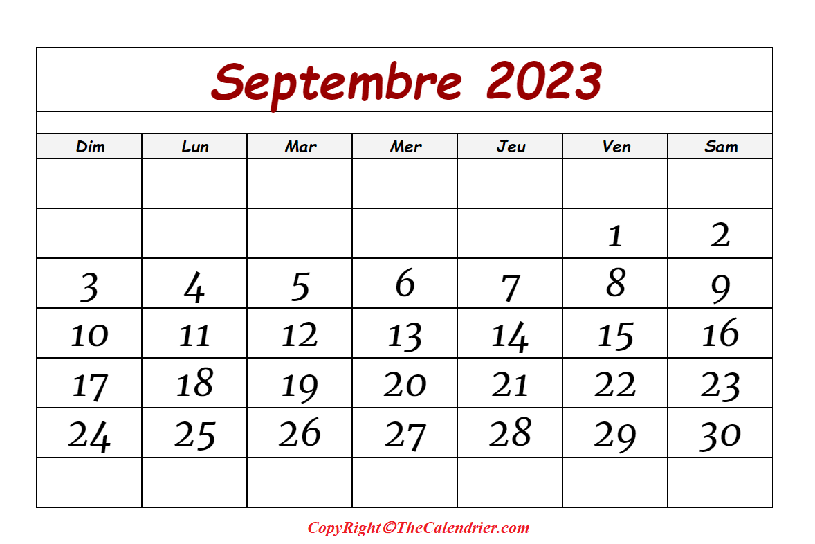 Calendrier Lunaire Septembre 2023