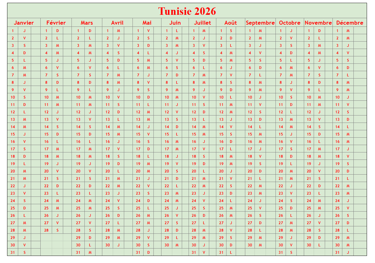 Jours F ri s En Tunisie 2026 The Calendrier
