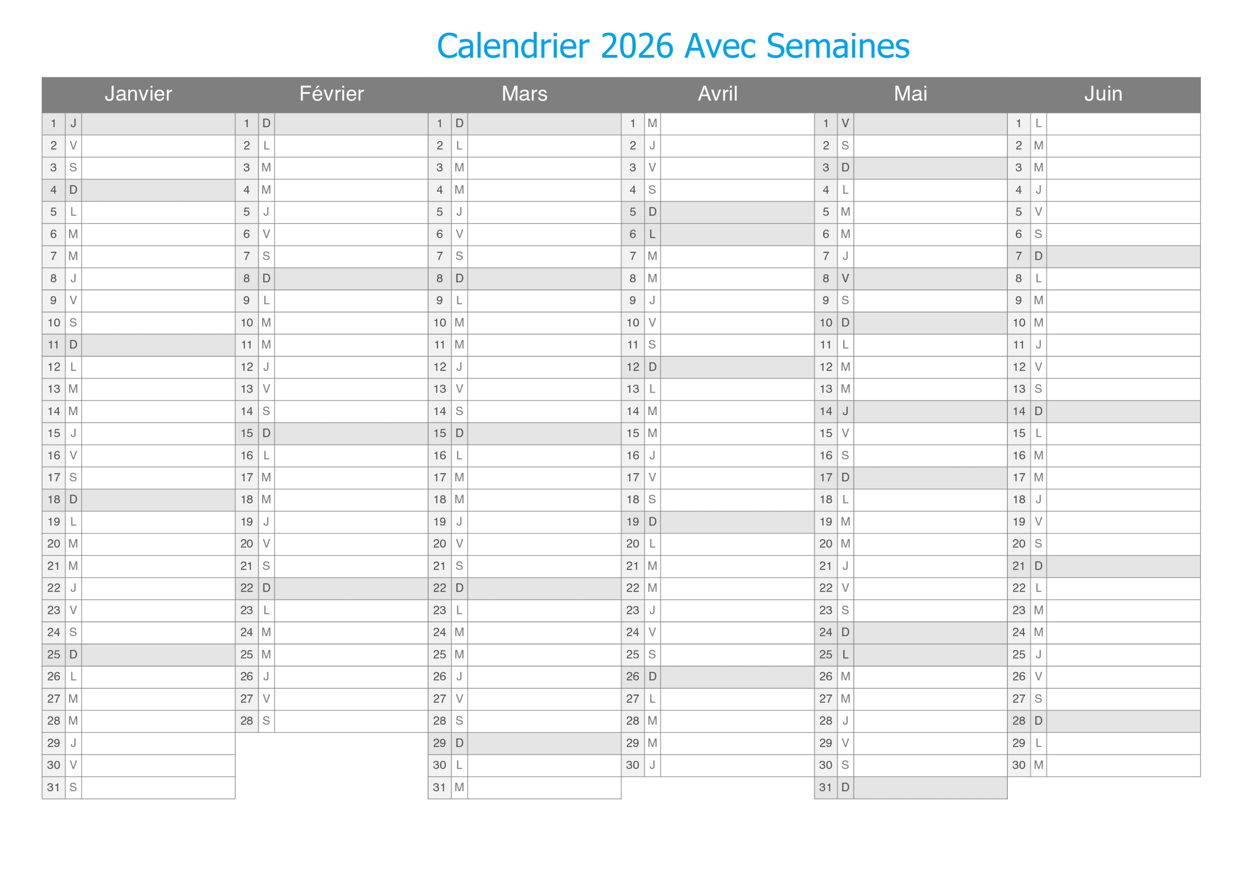 Calendrier 2026 Avec Semaines Belgique
