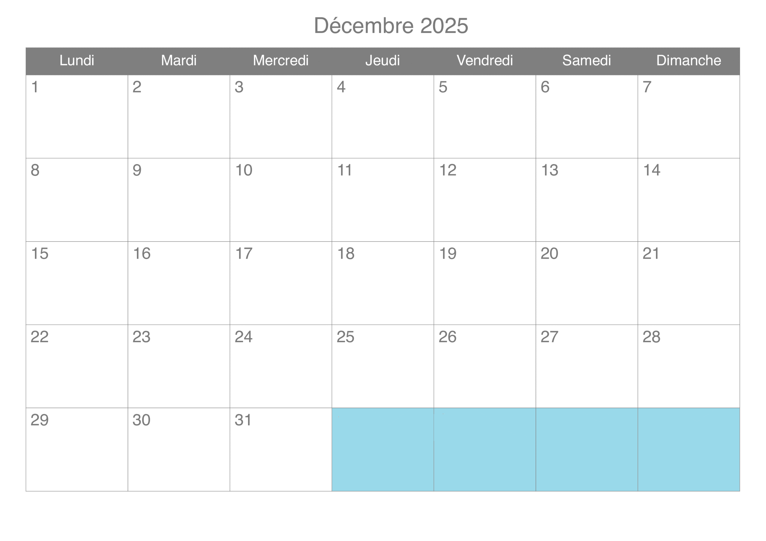 Calendrier Lunaire Décembre 2025